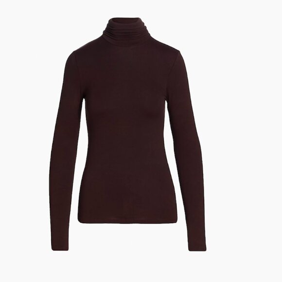 H&M A Luxurious Soft Sheen Finish Soft Touch Silky Fitted Turtleneck Top - Picture 4 of 14